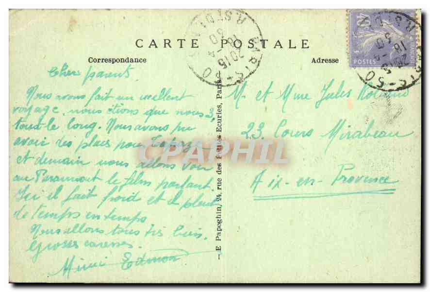 CPA Paris le jardin des Tuileries et le Pavillon de Rohan  — Rückseite