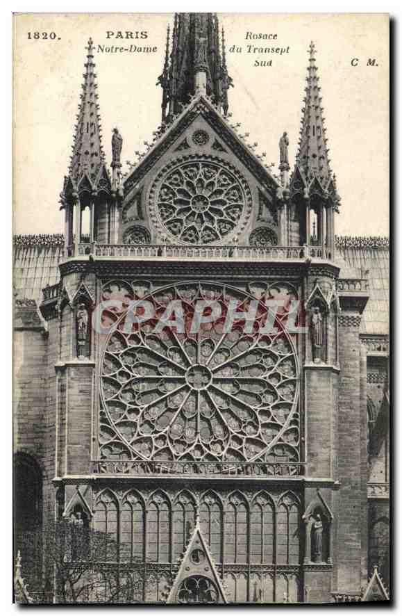 CPA Paris Notre Dame Rosace du Transept Sud 