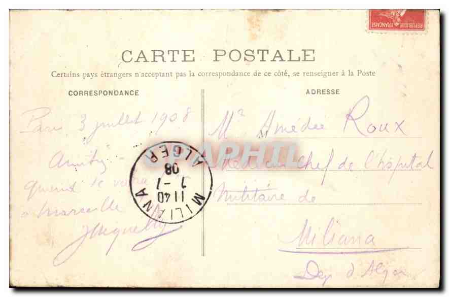 CPA Paris jardin des Tuileries et rue de Rivoli  — Rückseite