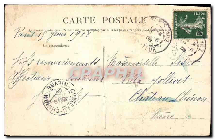 CPA Paris Avenue de Breteuil  — Verso