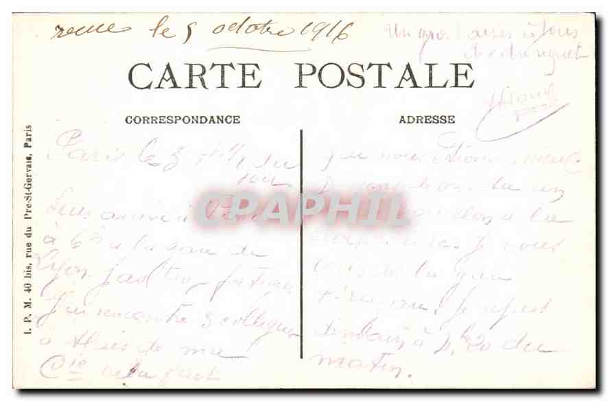 CPA Paris La Gare du Nord  — Rückseite