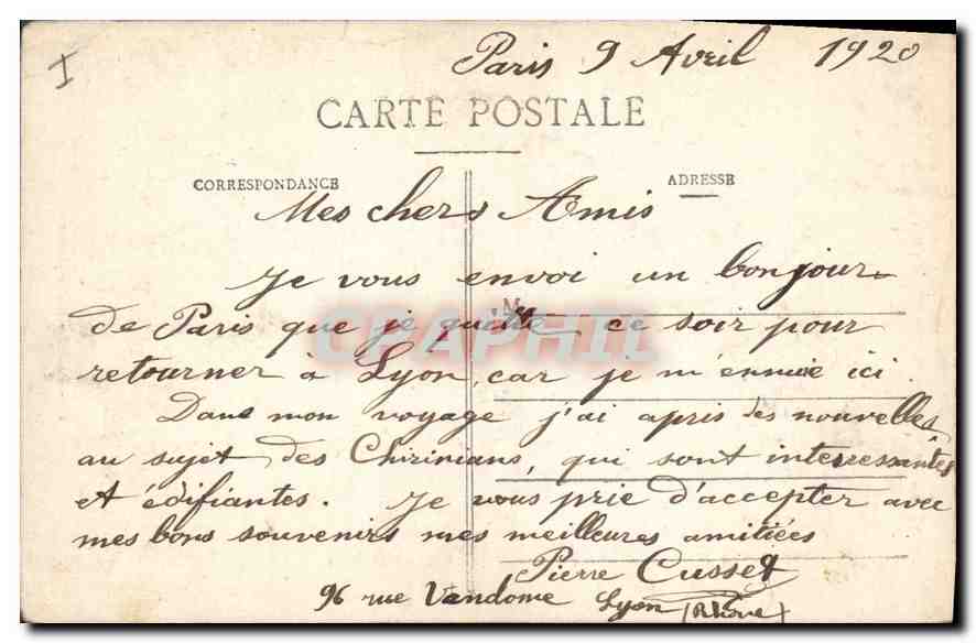 CPA Paris Notre Dame  — Verso