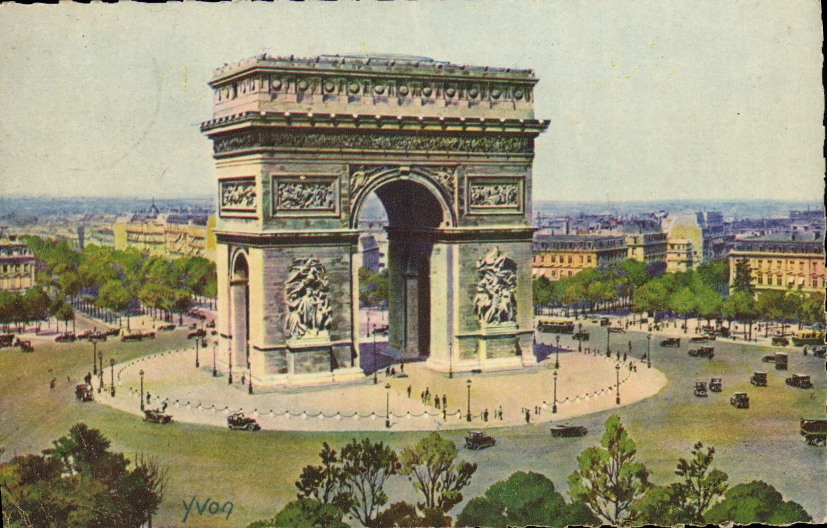 CPA Paris en Flanant L'Arc de Triomphe et la Place de l'Etoile 