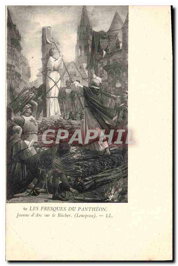 CPA Les Fresques du Pantheon Jeanne D'Arc sur le Bucher 
