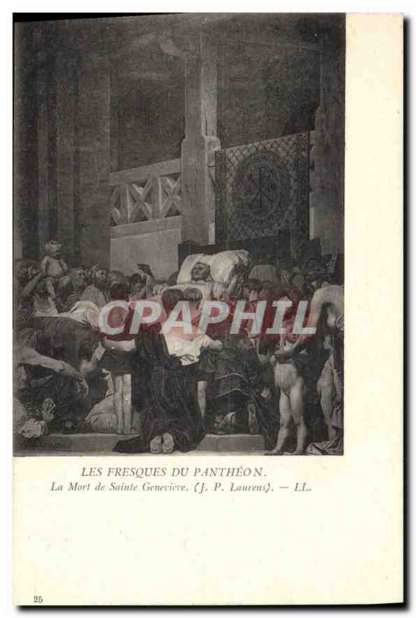 CPA Les Fresques du Pantheon La Mort de Sainte Genevieve 
