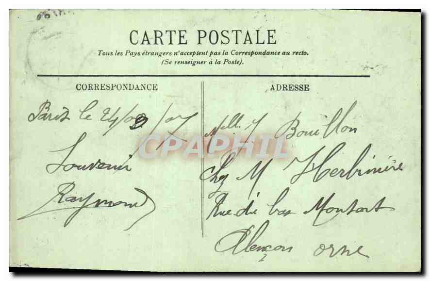 CPA Paris Le Grand Palais  — Verso