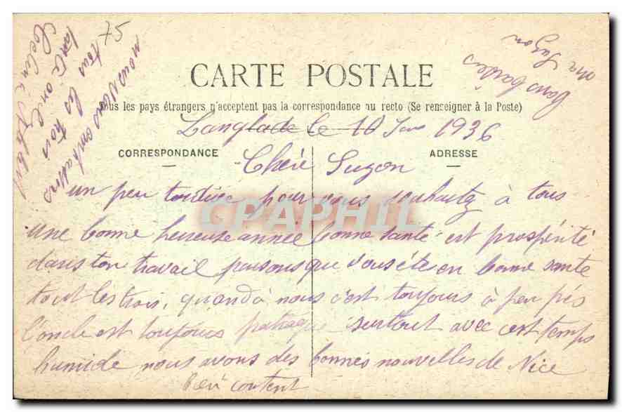 CPA Paris L'Arc de Triomphe et la Place de l'Etoile  — Rückseite