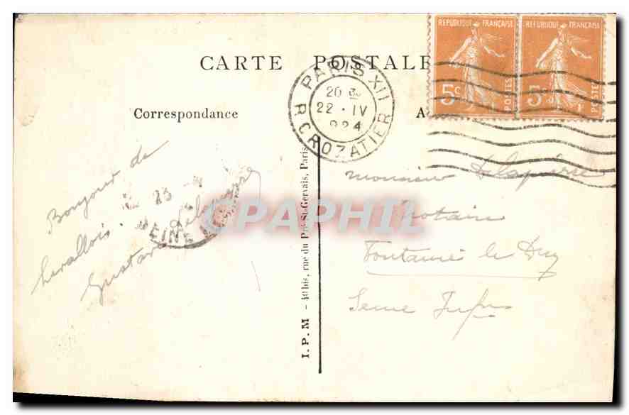 CPA Paris La Colonne Vendome  — Verso