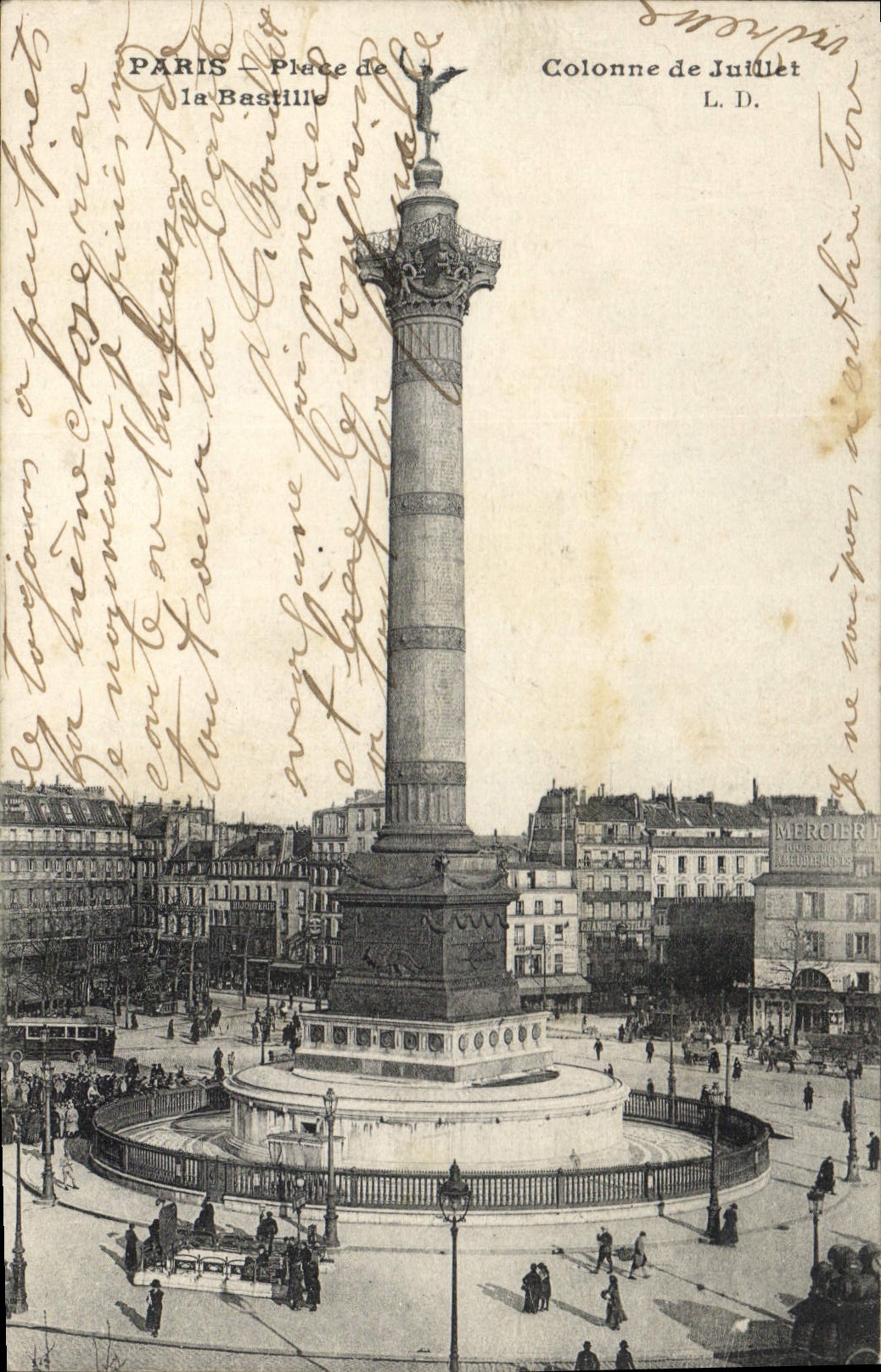 CPA Paris Place de la Bastille Colonne de Juillet 
