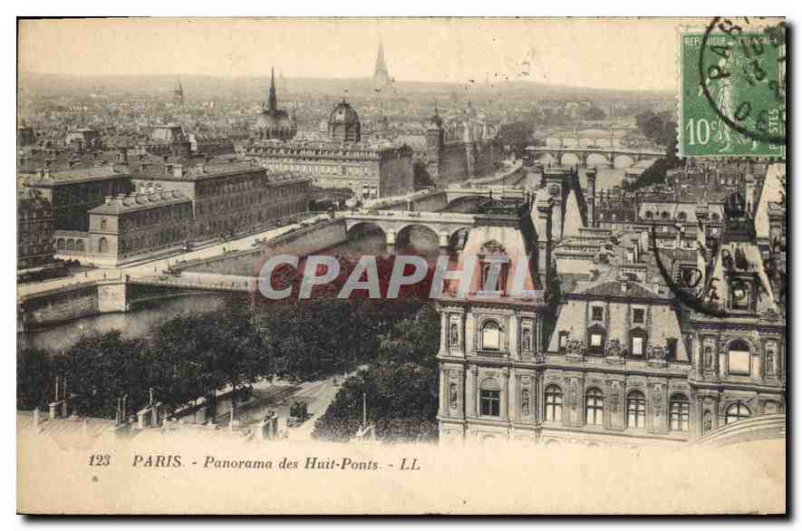CPA Paris Panorama des Huit Ponts 