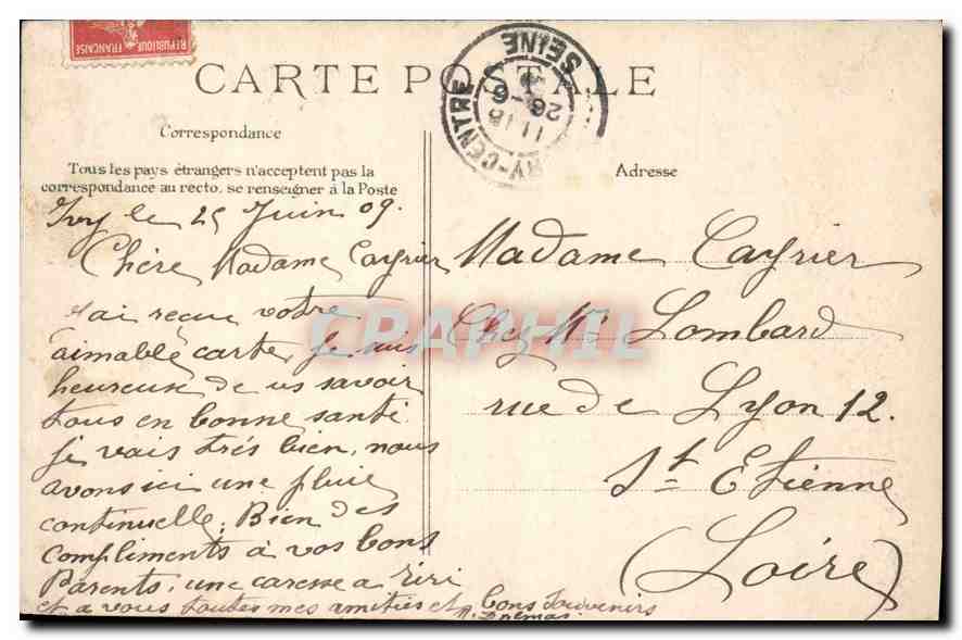 CPA Paris Hotel de Ville  — Rückseite