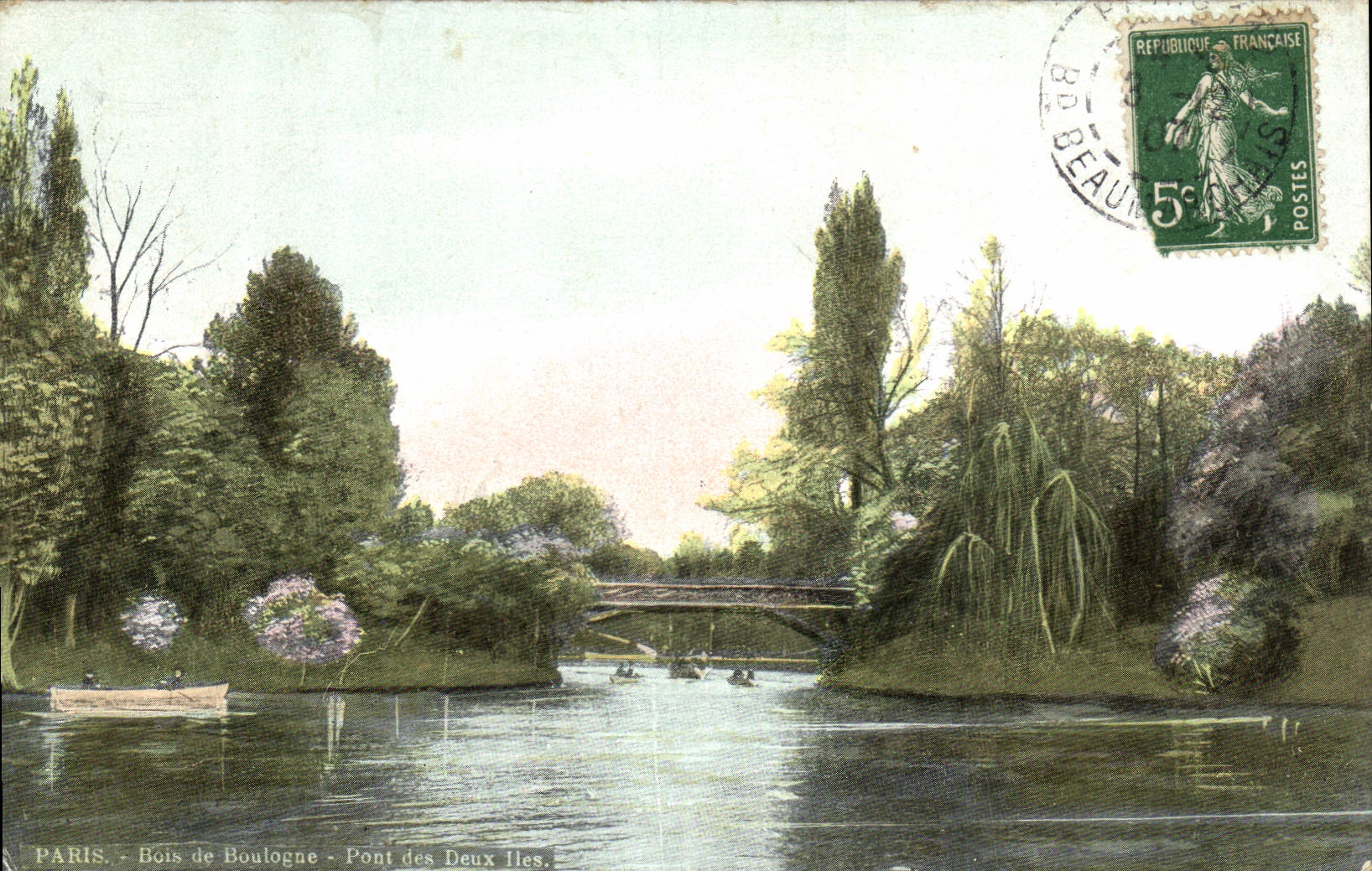 CPA Paris Bois de Boulogne Pont des Deux Iles 