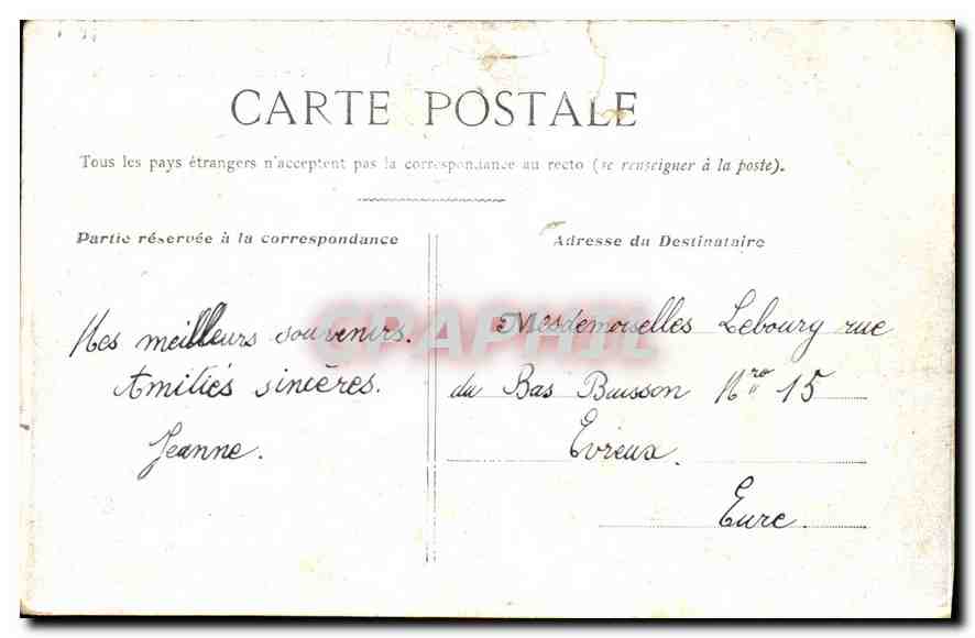 CPA Paris Porte Saint Martin  — Verso