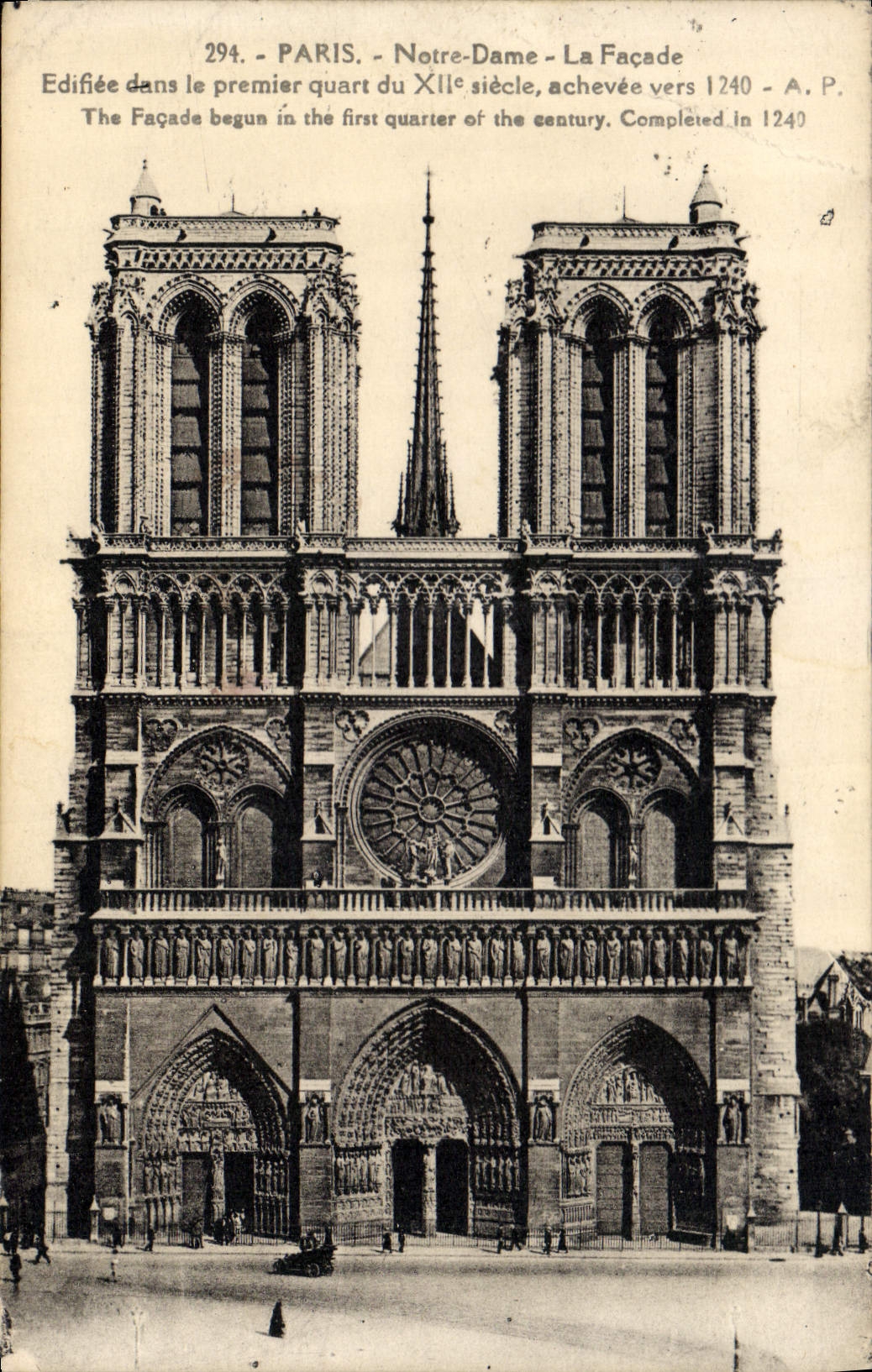 CPA Paris Notre Dame La Facade 