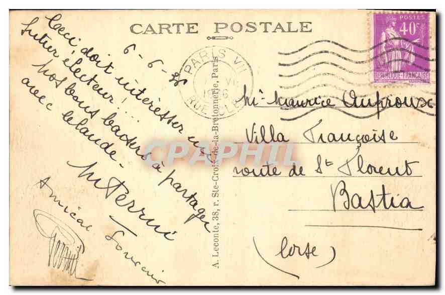 CPA Paris Chambre des Deputes  — Rückseite
