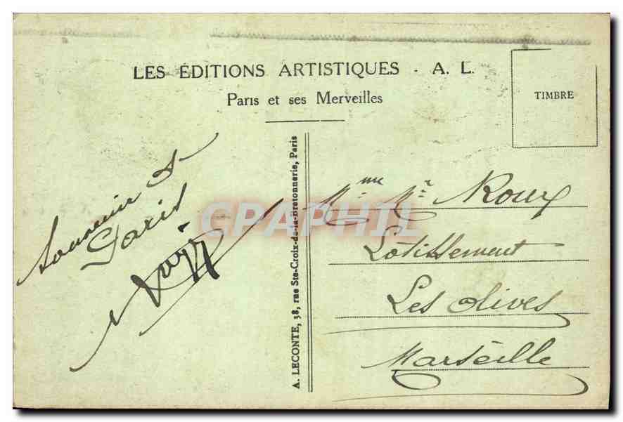 CPA Paris Le Louvre et le Carrousel et la Statue de Paris 1914  — Rückseite