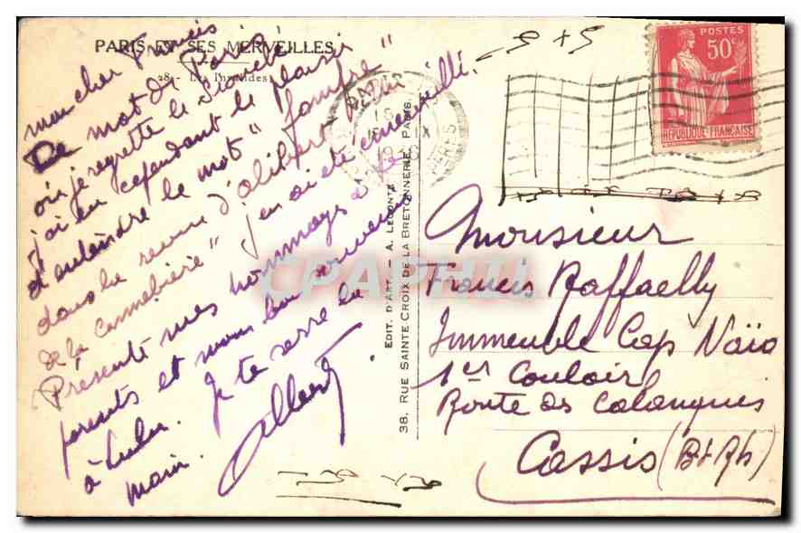 CPA Paris et ses Merveilles Les Invalides  — Verso