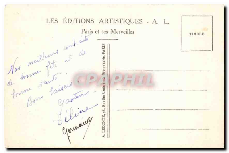 CPA Paris Notre Dame le Parvis et la Seine  — Verso
