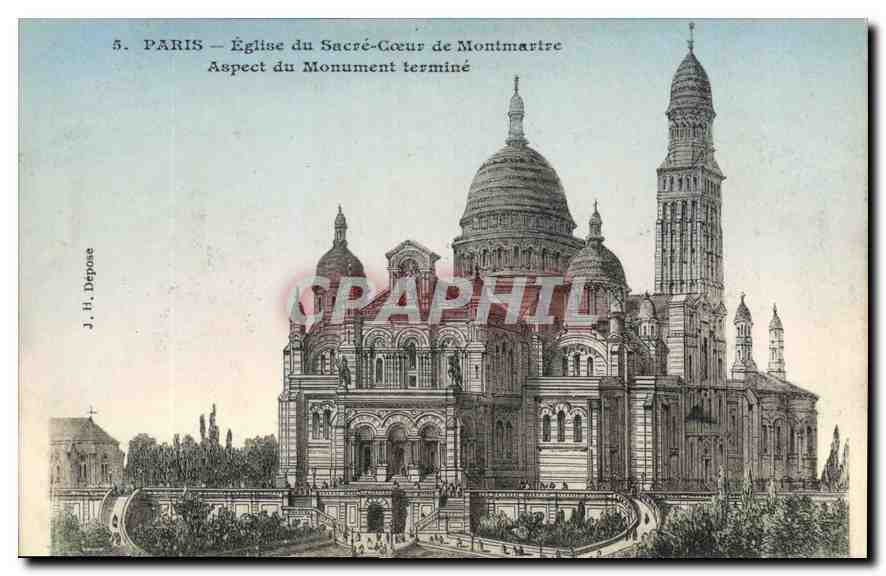CPA Paris Eglise du Sacre Coeur de Montmartre Aspect du Monument termine 
