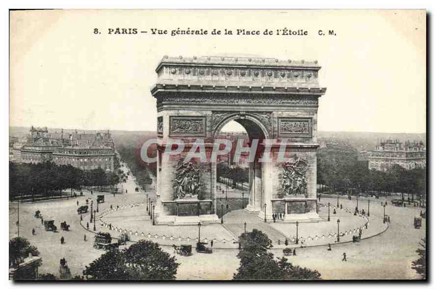 CPA Paris Vue generale de la Place de l'Etoile 