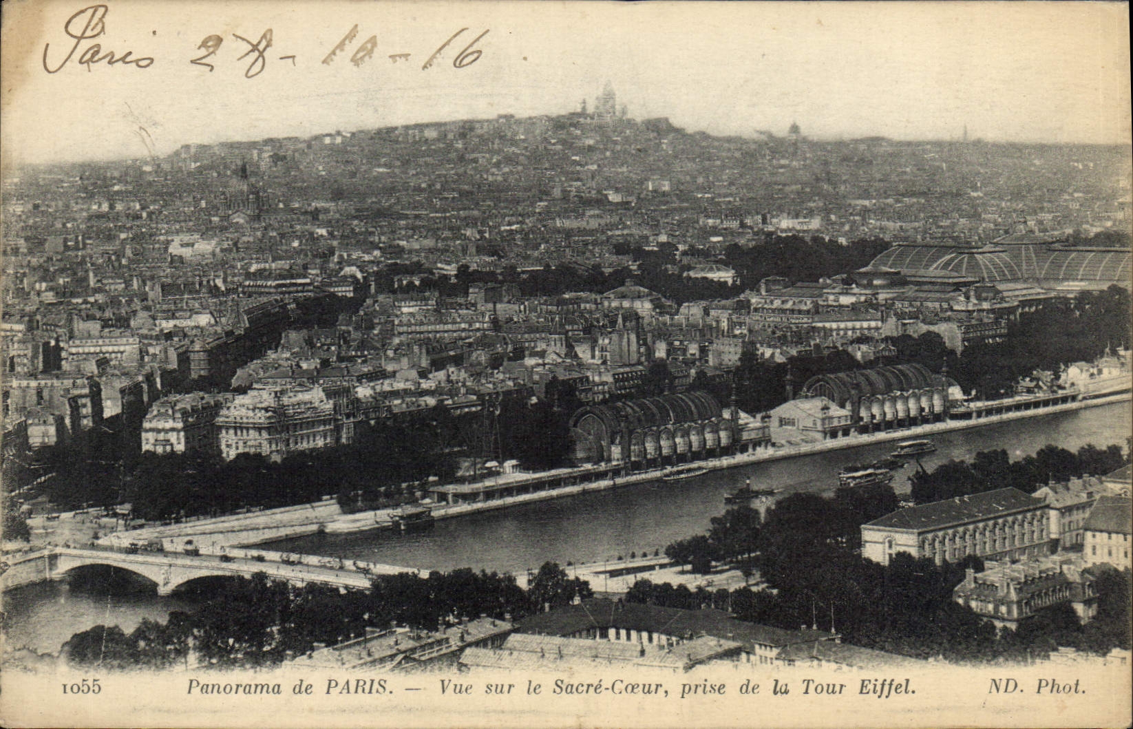 Panorama de PARIS — Vue sur le Sacré-Cœur, prise de la Tour Eiffel — ND. Phot. n° 1055