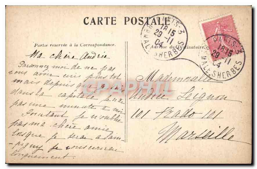 CPA Paris La Madeleine  — Rückseite
