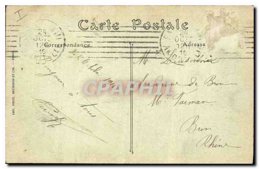 CPA Paris Le Lion de Belfort par A Bartholdi  — Verso
