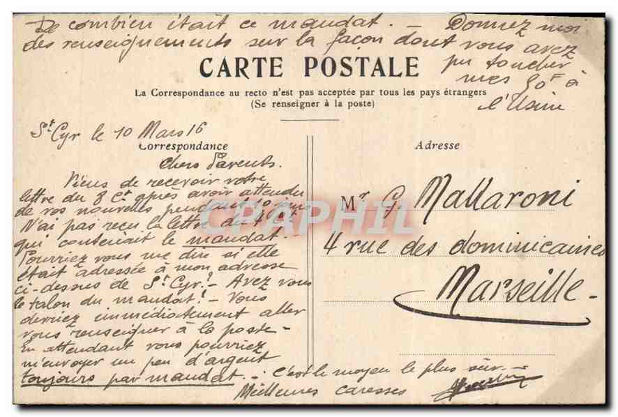 CPA Paris La Place de la Concorde  — Rückseite