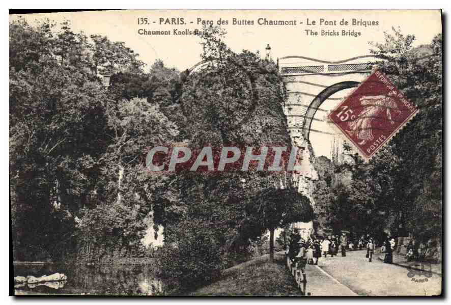 CPA Paris Parc des Buttes Chaumont Le Pont de Briques 