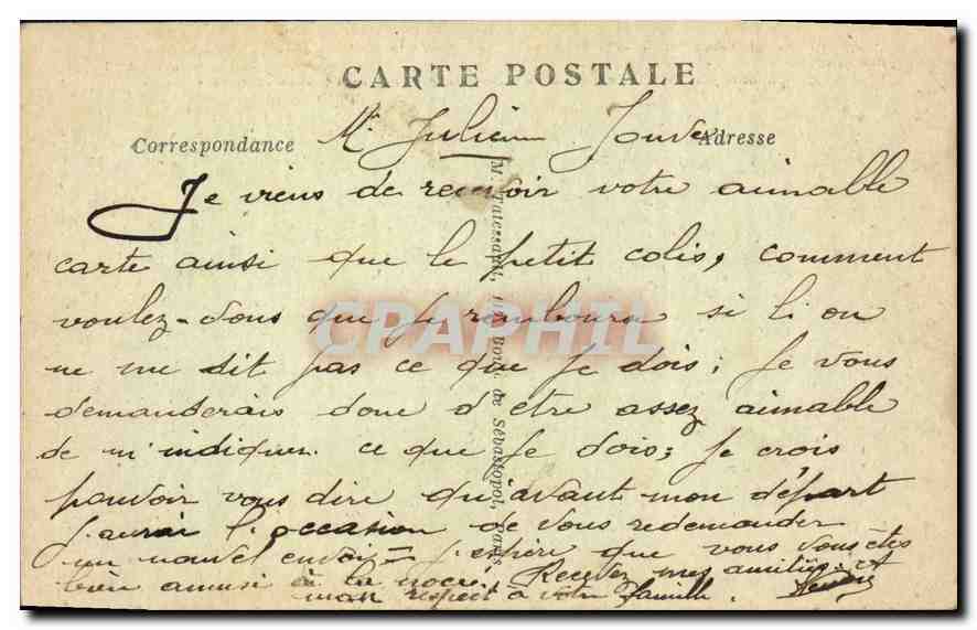 CPA Paris L'Arc de Triomphe de l'Etoile  — Rückseite