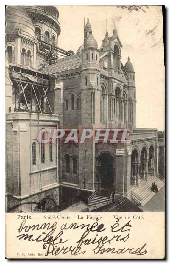 CPA Paris Sacre Coeur La Facade vue de cote 