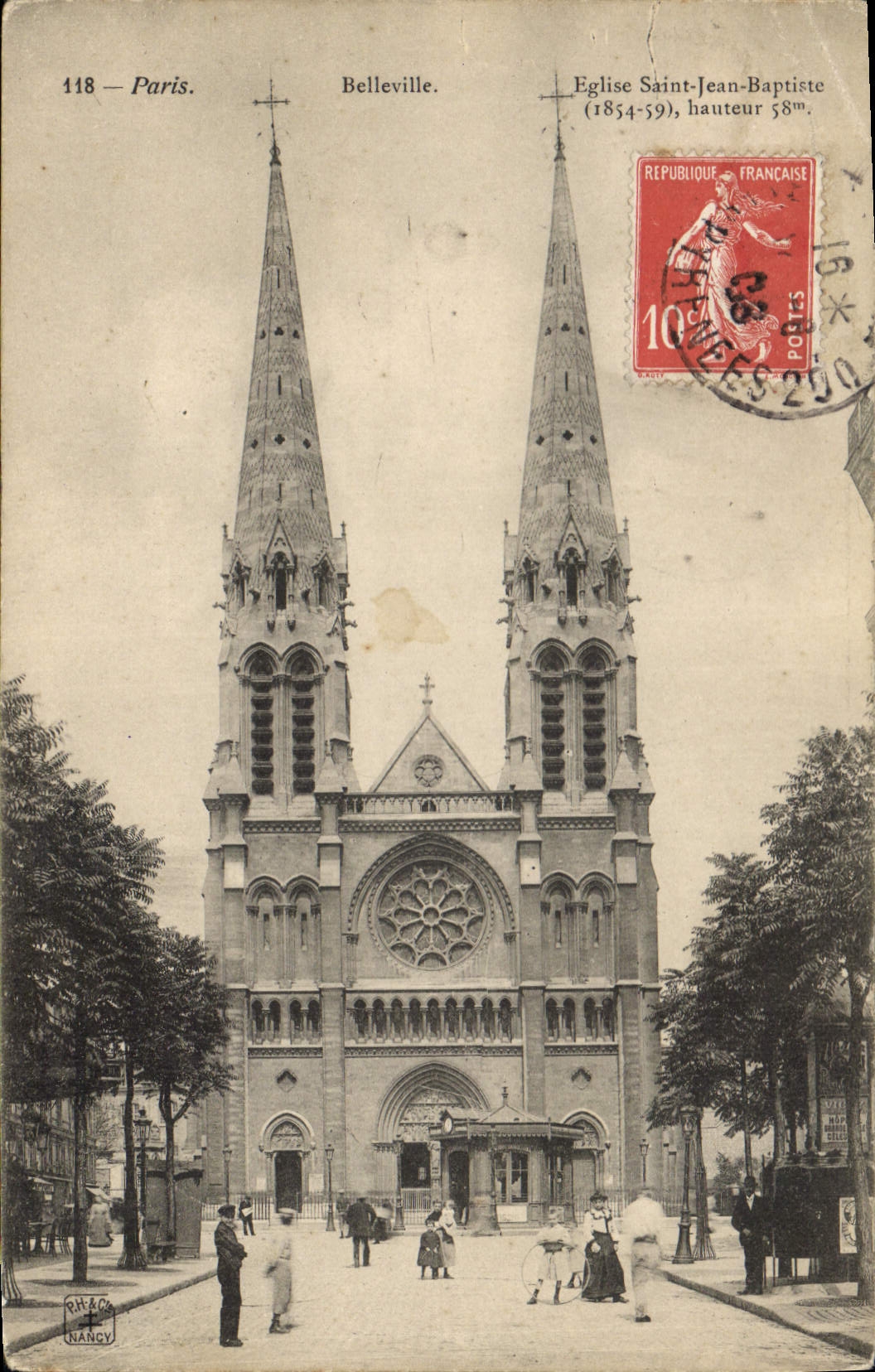 CPA Paris Belleville Eglise Saint Jean Baptiste 