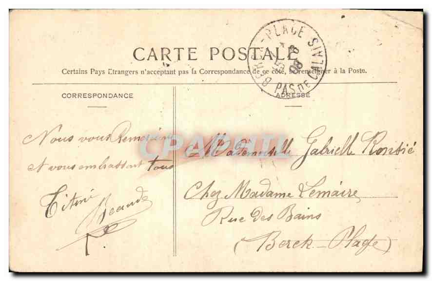 CPA Paris Belleville Eglise Saint Jean Baptiste  — Rückseite