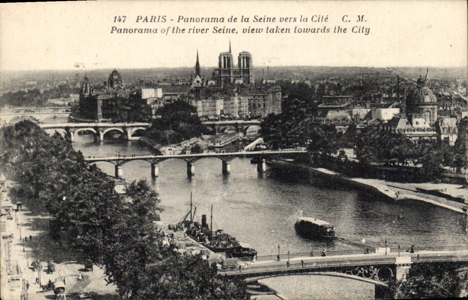 CPA Paris Panorama de la Seine vers la Cite 