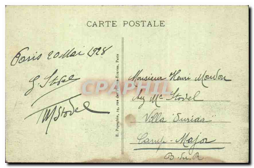 CPA Paris La Conciergerie et le Pont au Change Bateaux Chocolat Menier — Rückseite