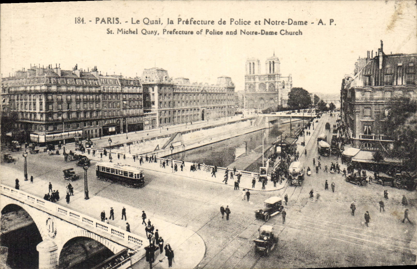 CPA Paris le Quai la Prefecture de Police et Notre Dame 