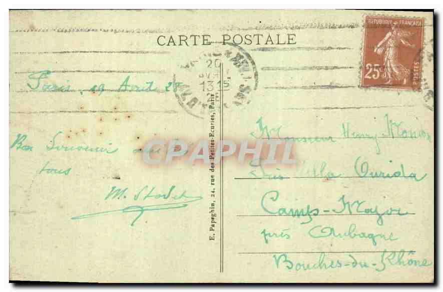 CPA Paris le Quai la Prefecture de Police et Notre Dame  — Verso