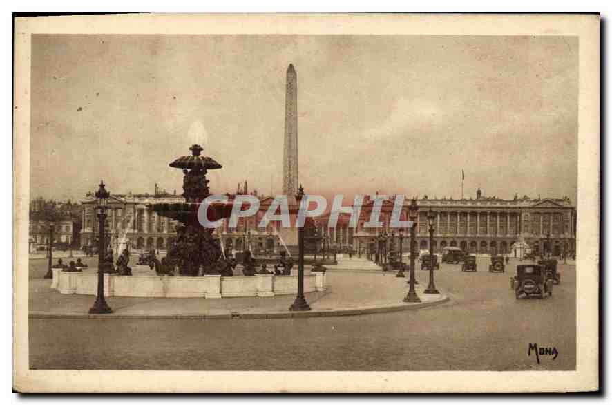 CPA Les Petits Tableaux de Paris La Place de la Concorde les Fontaines et l'Obelisque de Louksor 