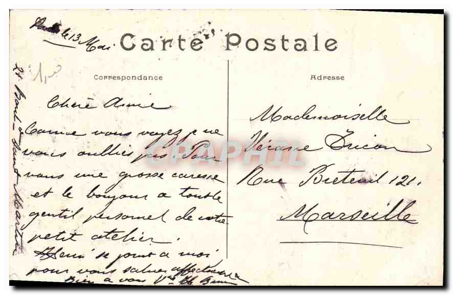 CPA Paris L'Arc de Triomphe de l'Etoile  — Rückseite