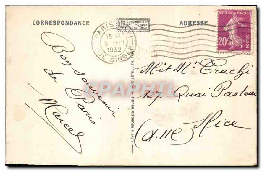 CPA Paris Avenue du Marechal Foch  — Verso