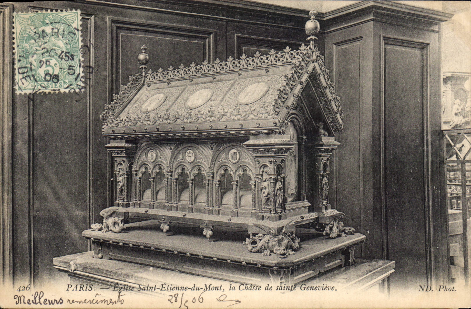 CPA Paris Eglise Saint Etienne du Mont la Chasse de sainte Genevieve 