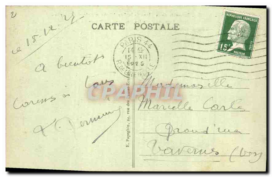 CPA Paris Ensemble de la Place de la Republique et l'Hotell Moderne  — Verso