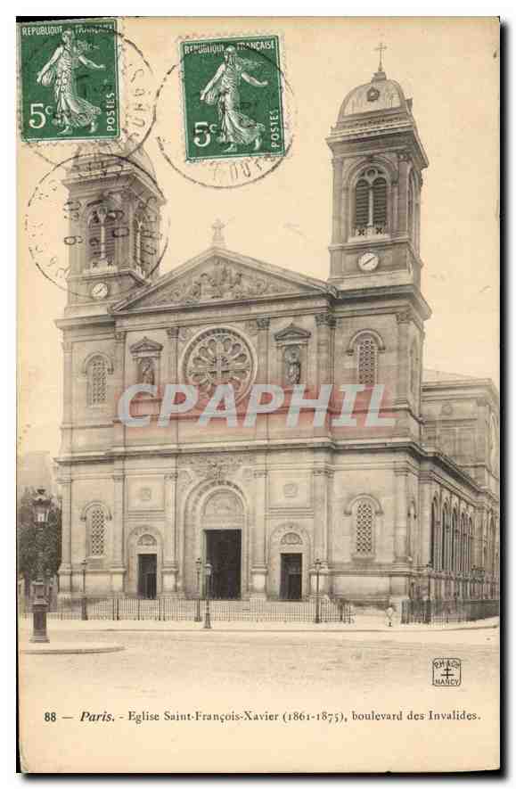 CPA Paris Eglise Saint Francois Xavier boulevard des Invalides 