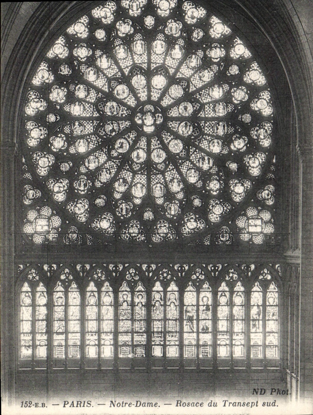 CPA Paris Notre Dame Rosace de Transept sud 