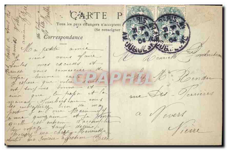CPA Paris Place de Breteuil Monument eleve a la Memoire de Pasteur  — Verso