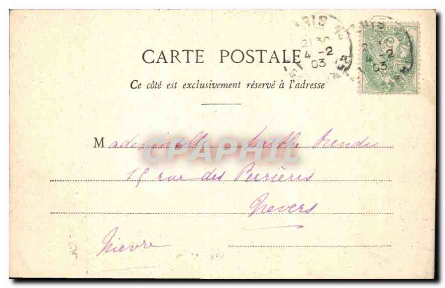 CPA Paris Place de la Concorde  — Rückseite