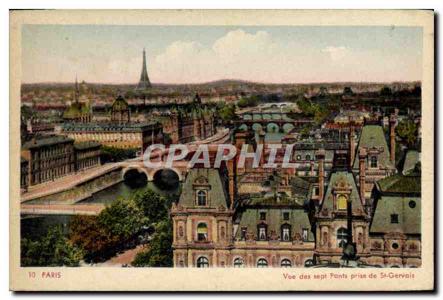 CPA Paris Vue des sept Ponts prise de St Gervais 