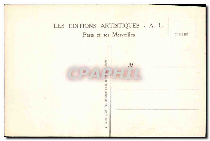 CPA Paris l'Hotel de Ville  — Rückseite