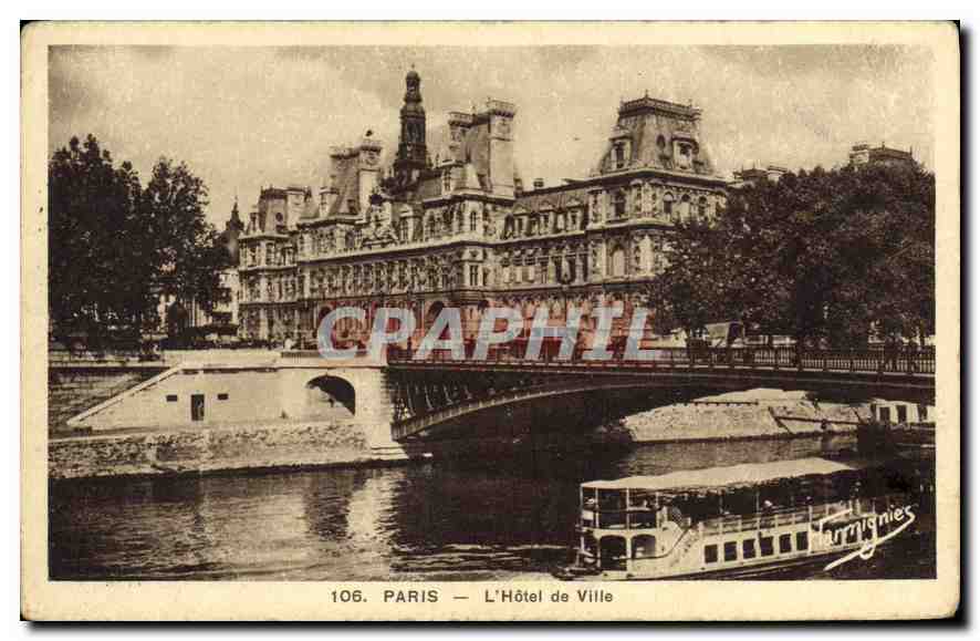 CPA Paris l'Hotel de Ville Bateau