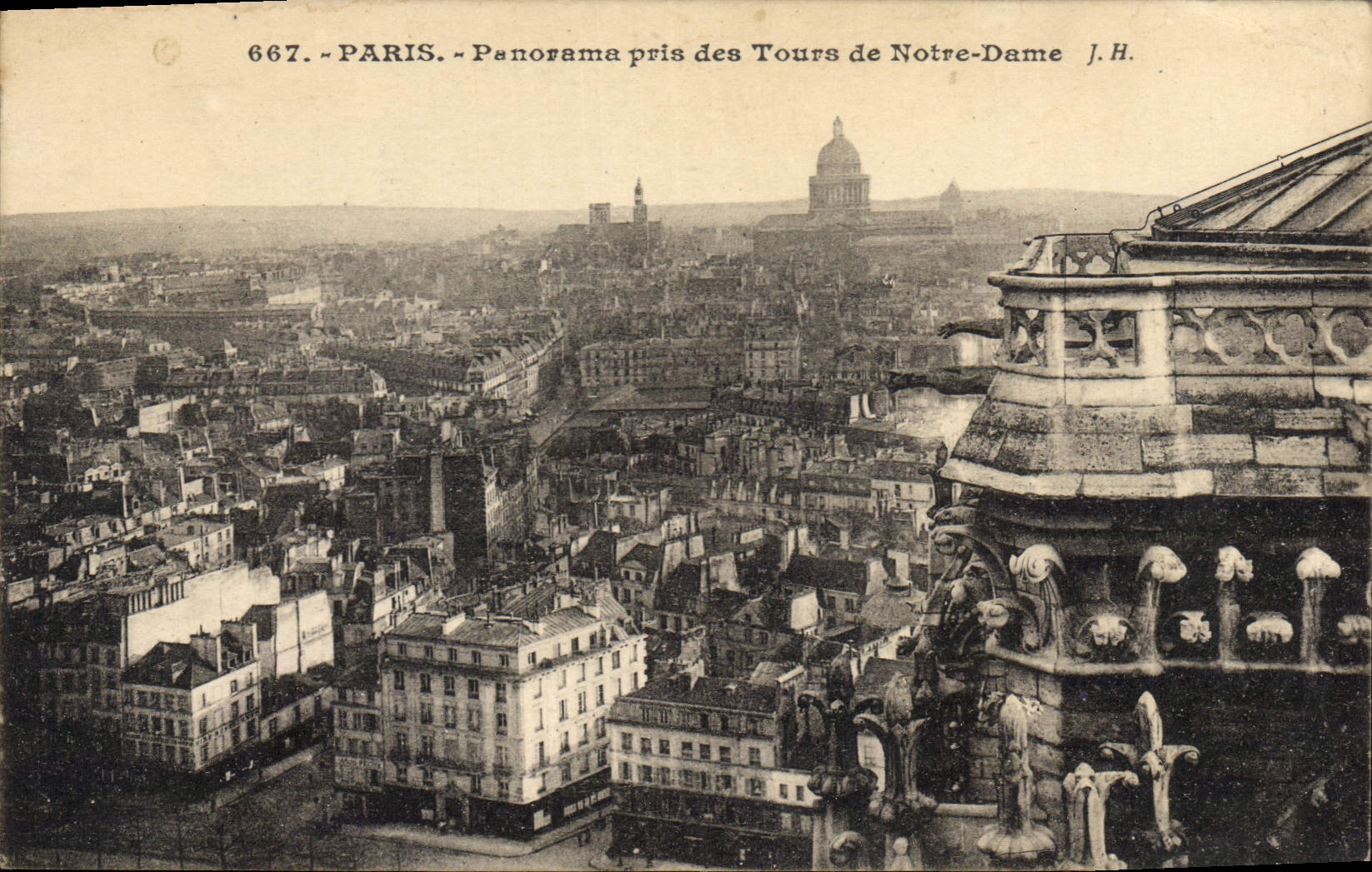 Paris — Panorama pris des Tours de Notre-Dame — J.H. — n°667